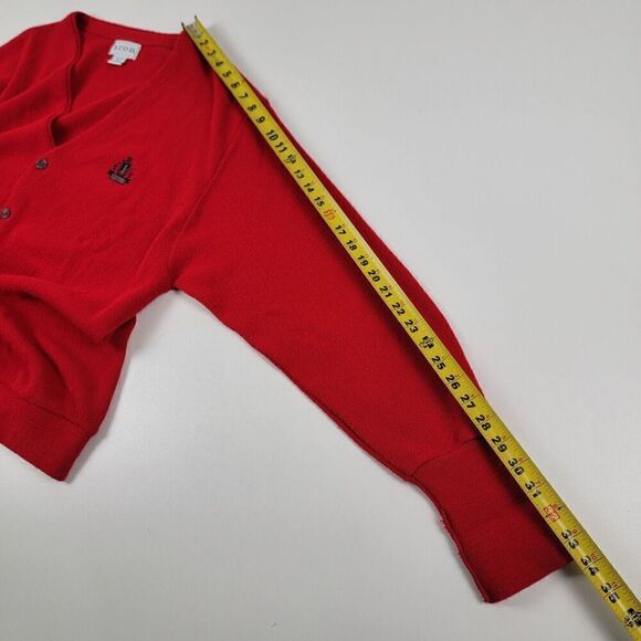 Izod Sweater Mens XL Red Cardigan Button Up Embroidered Preppy Dress Vintage 90s - Picture 8 of 10